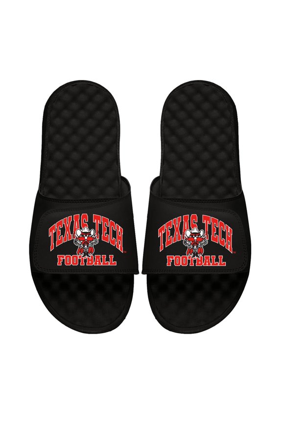 Unisex ISlide Black Texas Tech Red Raiders Football Varsity Slide Sandals