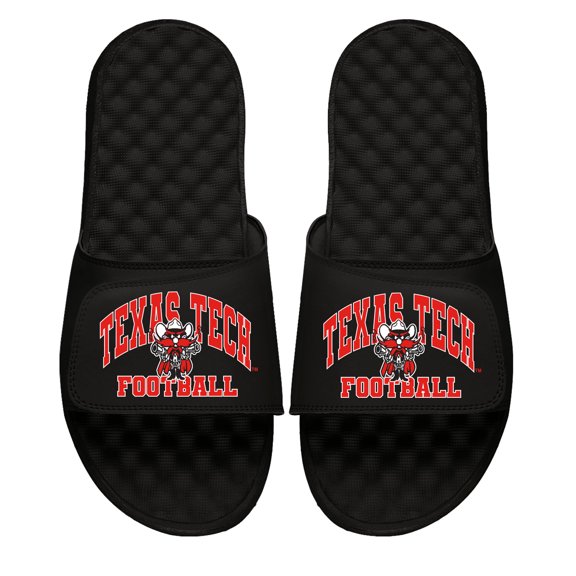 Unisex ISlide Black Texas Tech Red Raiders Football Varsity Slide Sandals