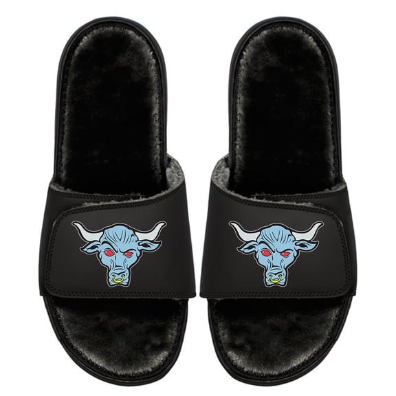 Unisex ISlide Black The Rock Fur Wordmark Slide Sandals