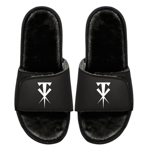 Unisex ISlide Black The Undertaker Fur Wordmark Slide Sandals