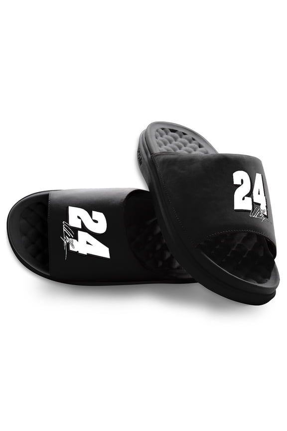 Unisex ISlide Black William Byron Number & Signature Motive Slide Sandals