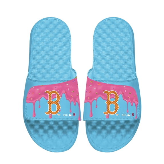 Unisex ISlide Blue Boston Red Sox Ice Cream Drip Slide Sandals