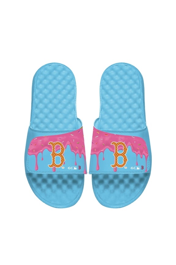 Unisex ISlide Blue Boston Red Sox Ice Cream Drip Slide Sandals