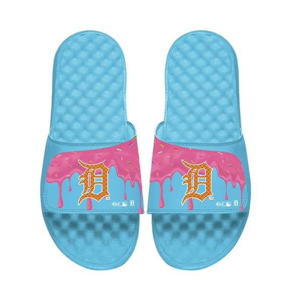 Unisex ISlide Blue Detroit Tigers Ice Cream Drip Slide Sandals