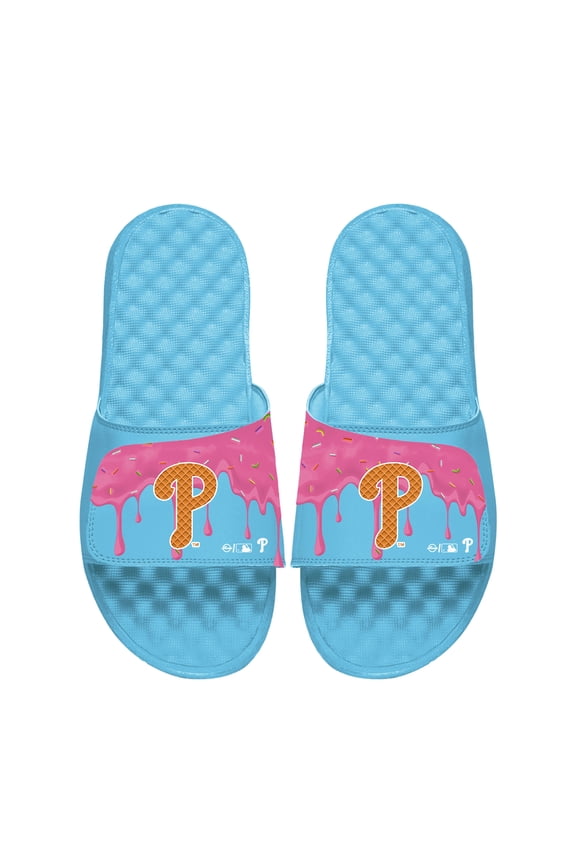 Unisex ISlide Blue Philadelphia Phillies Ice Cream Drip Slide Sandals
