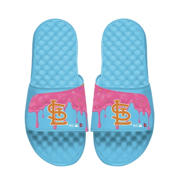 Unisex ISlide Blue St. Louis Cardinals Ice Cream Drip Slide Sandals
