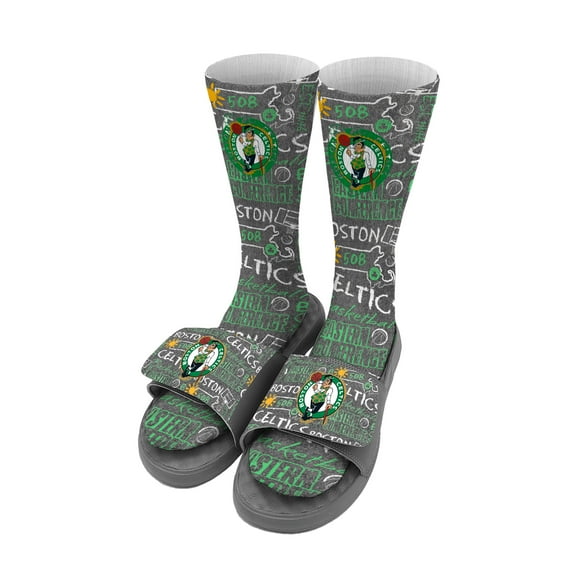 Unisex ISlide Boston Celtics Chalk Socks & Slide Sandals Bundle