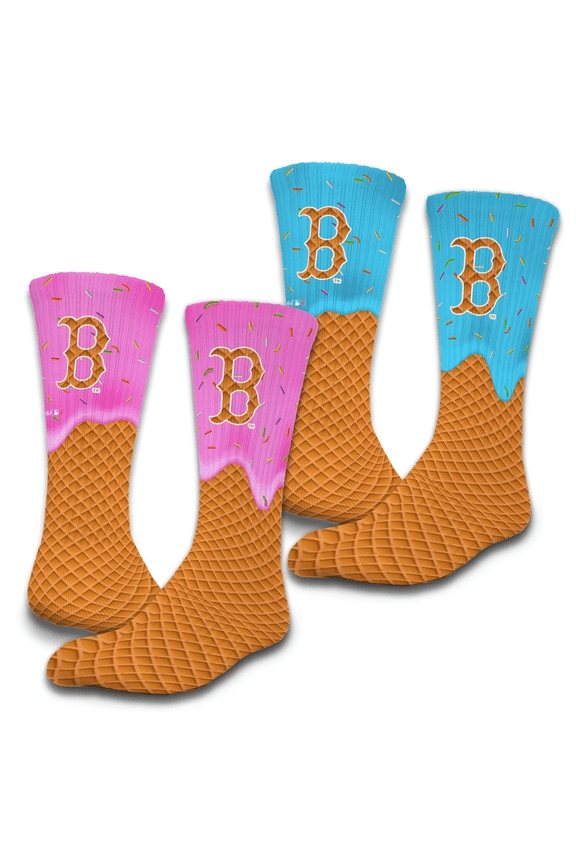Unisex ISlide  Boston Red Sox Ice Cream Drip 2-Pack Lifestyle Crew Socks Set