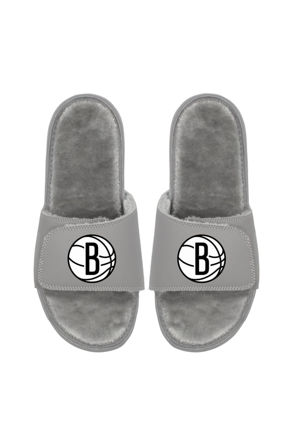 Unisex ISlide Brooklyn Nets Logo Fur Slide Sandals