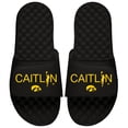 thumbnail image 1 of Unisex ISlide Caitlin Clark Black Iowa Hawkeyes Player Stack Slide Sandals, 1 of 1