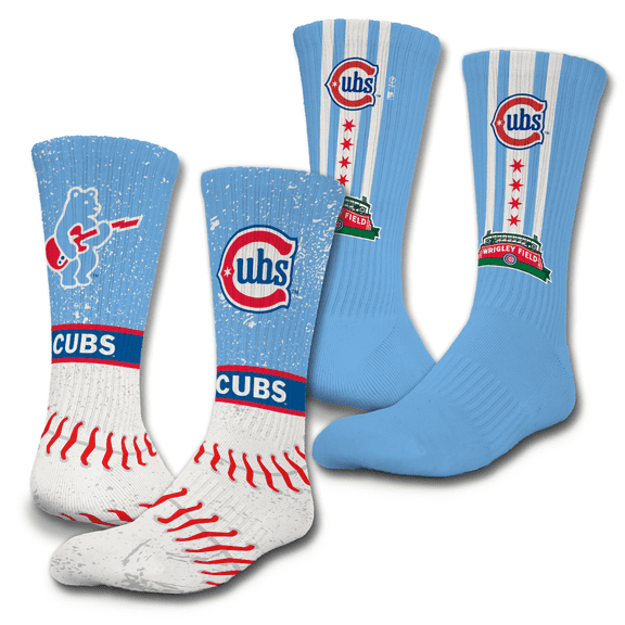 Unisex ISlide Chicago Cubs Alternate Logo 2-Pack Lifestyle Crew Socks Set