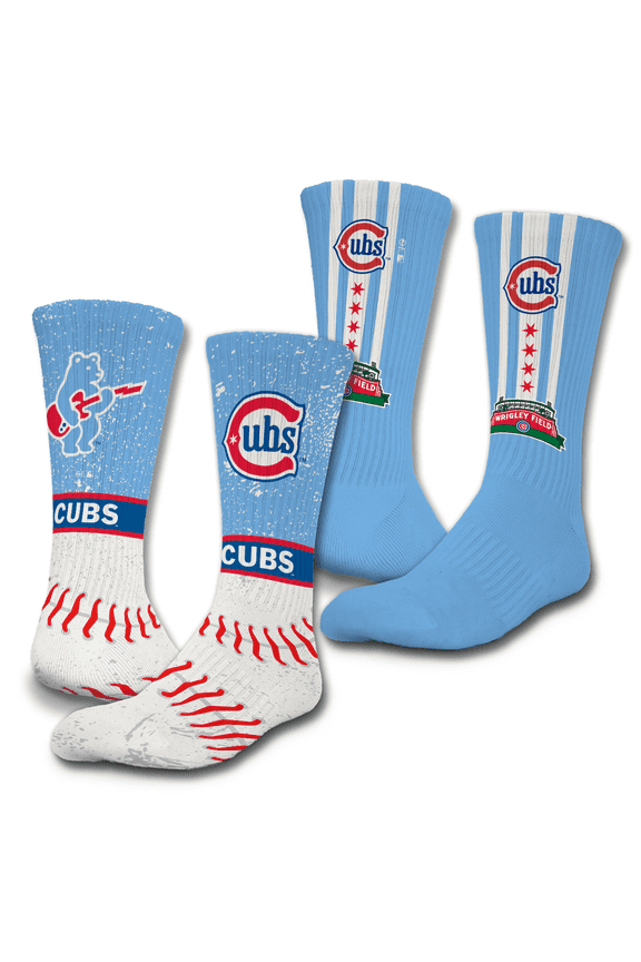 Unisex ISlide Chicago Cubs Alternate Logo 2-Pack Lifestyle Crew Socks Set