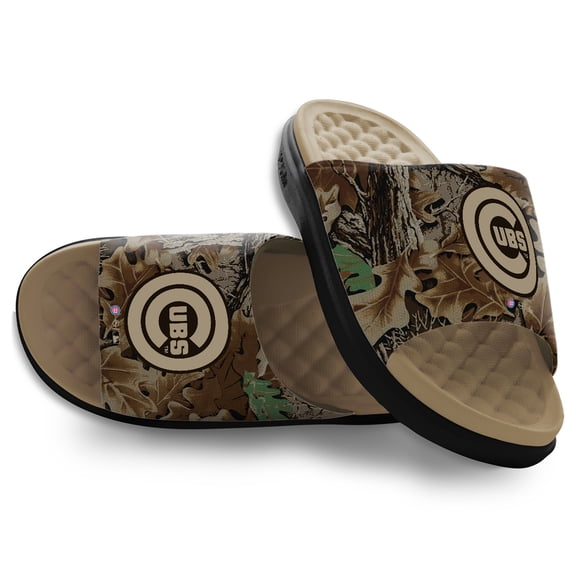 Unisex ISlide Chicago Cubs RealTree Advantage Camo Motive Slide Sandals