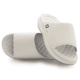 thumbnail image 1 of Unisex ISlide Cream Anaheim Ducks Minimalistic Motive Slide Sandals, 1 of 5