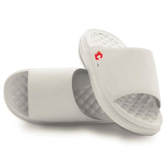 Unisex ISlide Cream Calgary Flames Minimalistic Motive Slide Sandals