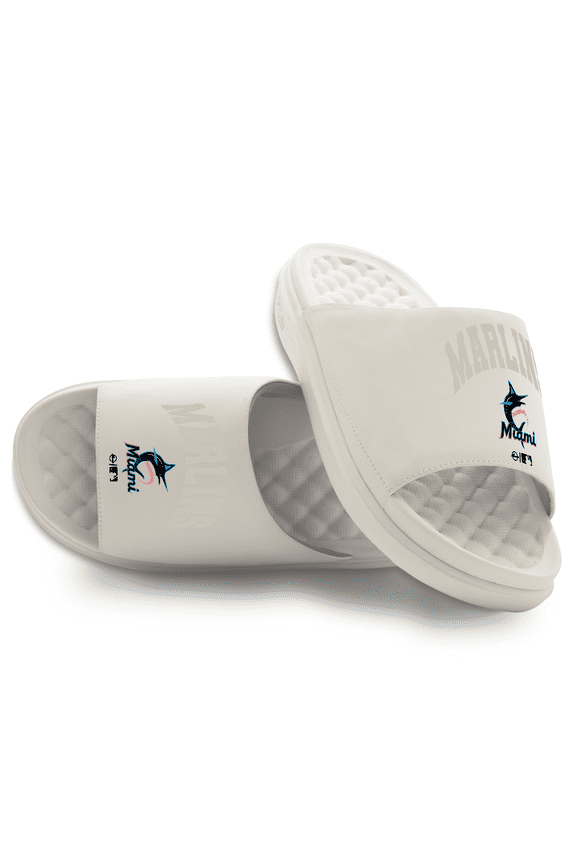 Unisex ISlide Cream Miami Marlins Tonal Pop Motive Slide Sandals