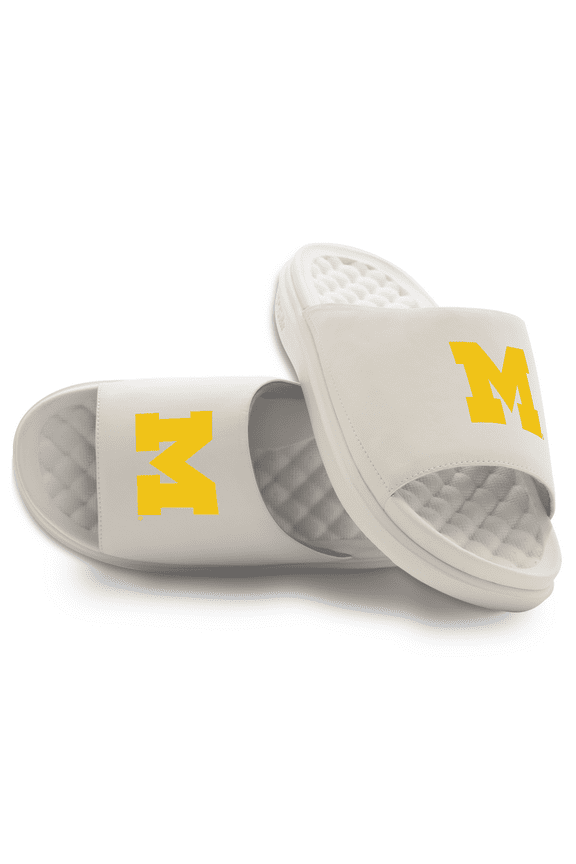 Unisex ISlide Cream Michigan Wolverines Primary Motive Slide Sandals