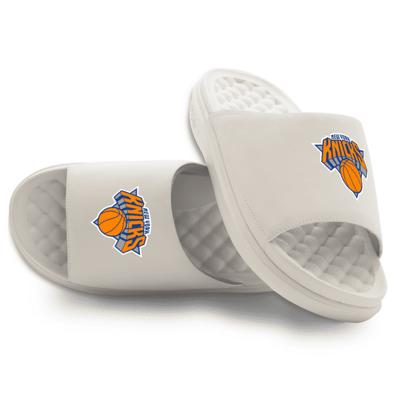 Unisex ISlide Cream New York Knicks Primary Motive Slide Sandals