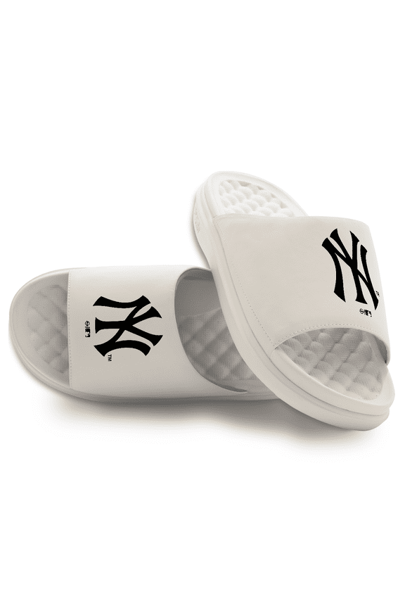 Unisex ISlide Cream New York Yankees Alternate Motive Slide Sandals