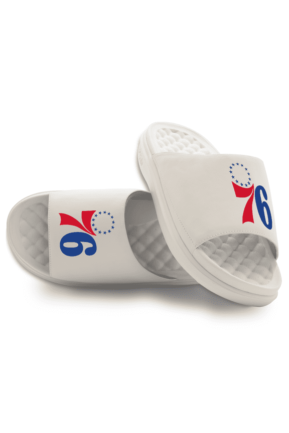 Unisex ISlide Cream Philadelphia 76ers Primary Motive Slide Sandals