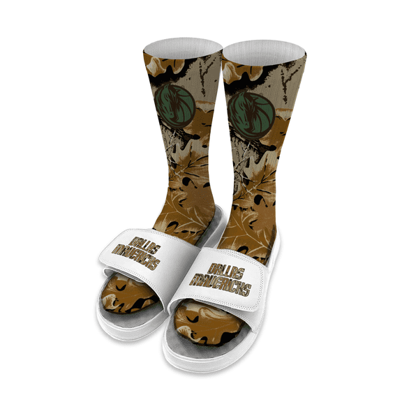 Unisex ISlide  Dallas Mavericks RealTree Camo Socks & Slide Bundle