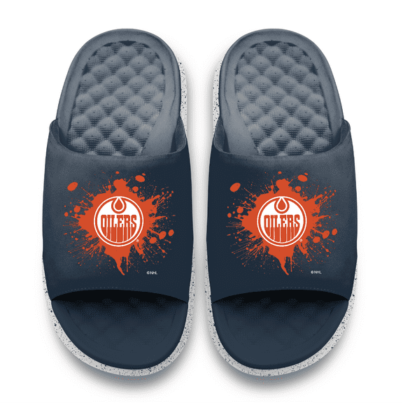Unisex ISlide Edmonton Oilers Centered Logo Splat Motive Slide Sandals