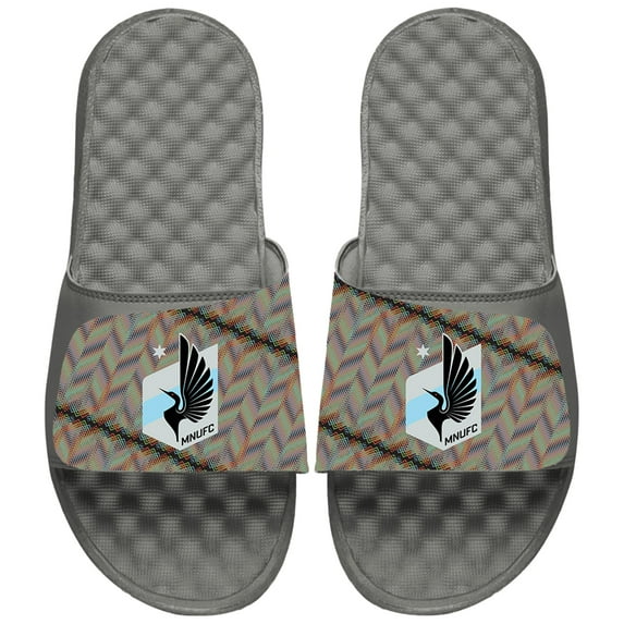 Unisex ISlide Gray Minnesota United FC 2024 Hispanic Heritage Side Sandals