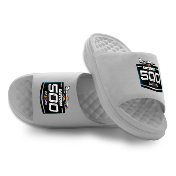 Unisex ISlide Gray NASCAR 2026 Daytona 500 Centered Logo Motive Slide Sandals