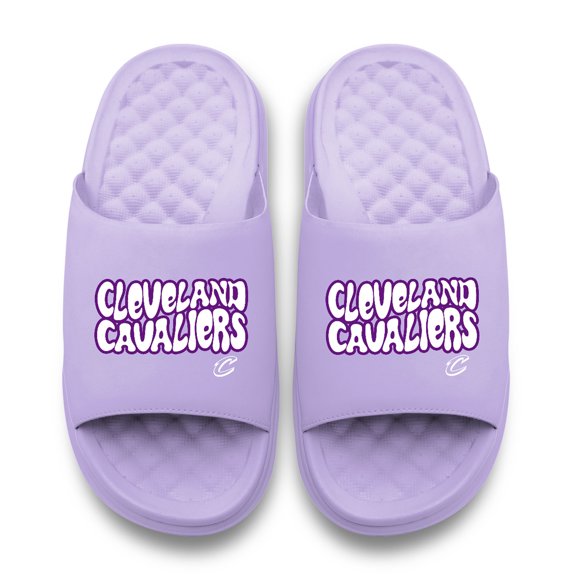 Unisex ISlide Lavender Cleveland Cavaliers Bubble Letters Motive Slide Sandals