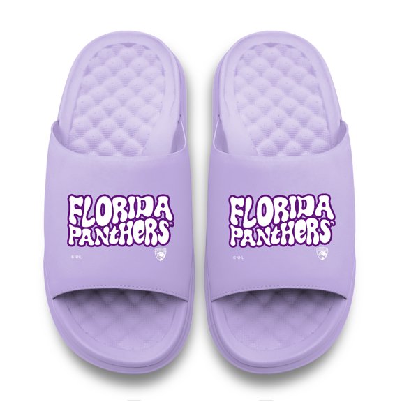 Unisex ISlide Lavender Florida Panthers Bubble Letters Motive Slide Sandals
