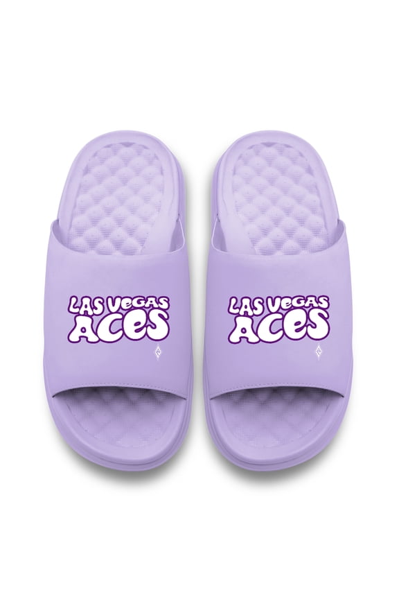 Unisex ISlide Lavender Las Vegas Aces Bubble Letters Motive Slide Sandals