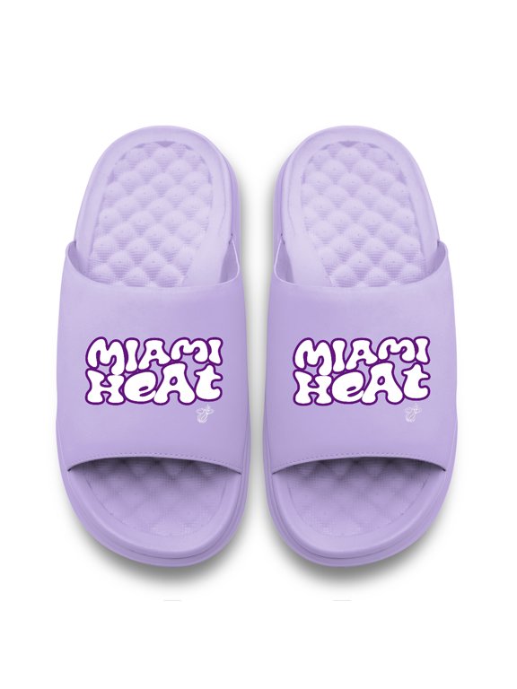 Unisex ISlide Lavender Miami Heat Bubble Letters Motive Slide Sandals