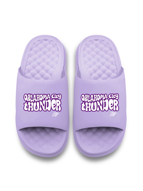 Unisex ISlide Lavender Oklahoma City Thunder Bubble Letters Motive Slide Sandals