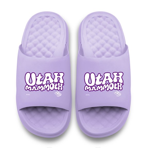 Unisex ISlide Lavender Utah Mammoth Bubble Letters Motive Slide Sandals