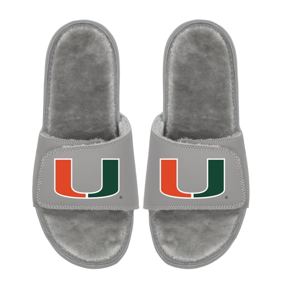 Unisex ISlide Miami Hurricanes Logo Fur Slide Sandals