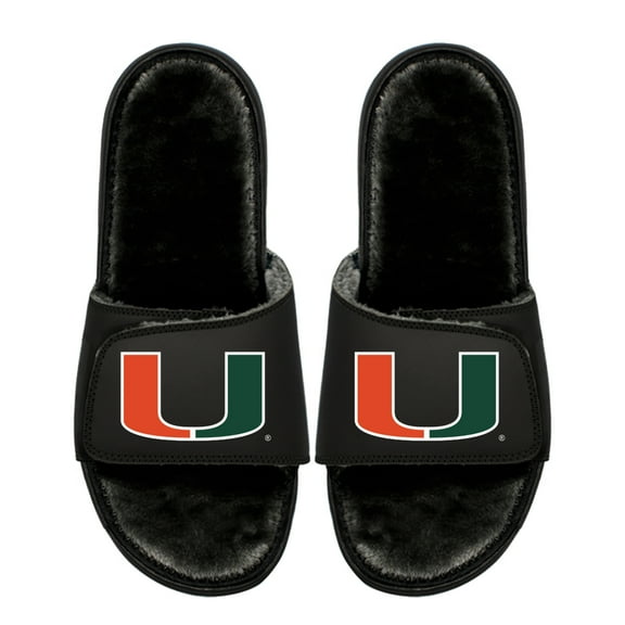 Unisex ISlide Miami Hurricanes Logo Fur Slide Sandals