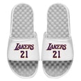 thumbnail image 1 of Unisex ISlide Michael Cooper White Los Angeles Lakers City Jersey Slide Sandals, 1 of 1