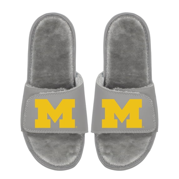 Unisex ISlide Michigan Wolverines Logo Fur Slide Sandals