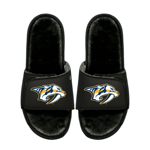 Unisex ISlide Nashville Predators Logo Fur Slide Sandals