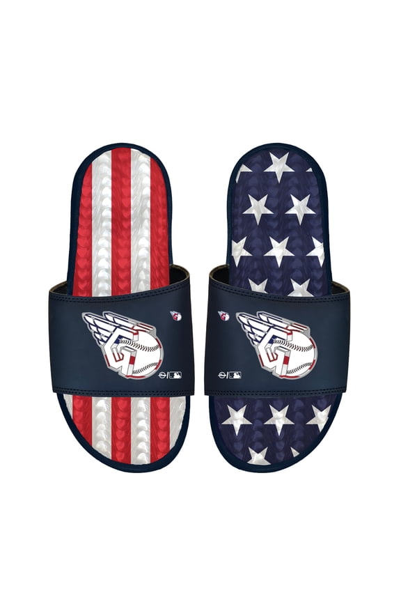 Unisex ISlide Navy Cleveland Guardians Americana Gel Slide Sandals