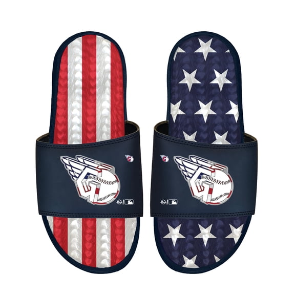 Unisex ISlide Navy Cleveland Guardians Americana Gel Slide Sandals