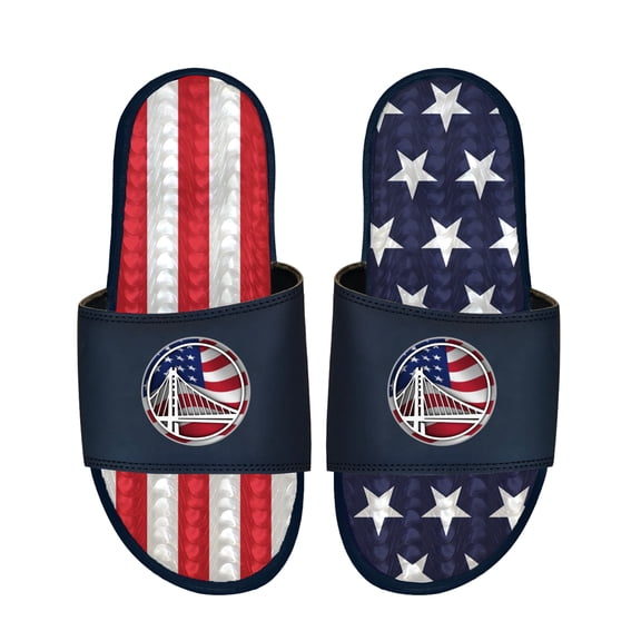 Unisex ISlide Navy Golden State Warriors Americana Gel Slide Sandals