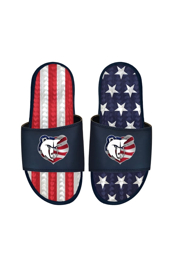 Unisex ISlide Navy Memphis Grizzlies Americana Gel Slide Sandals