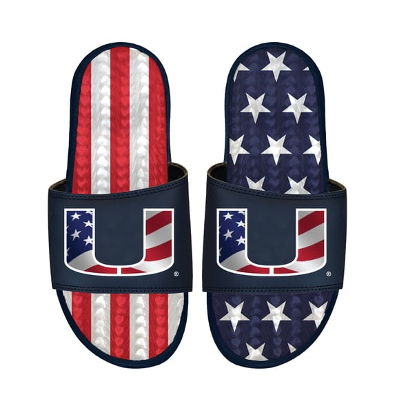 Unisex ISlide Navy Miami Hurricanes Americana Gel Slide Sandals