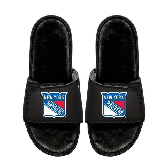 Unisex ISlide New York Rangers Logo Fur Slide Sandals