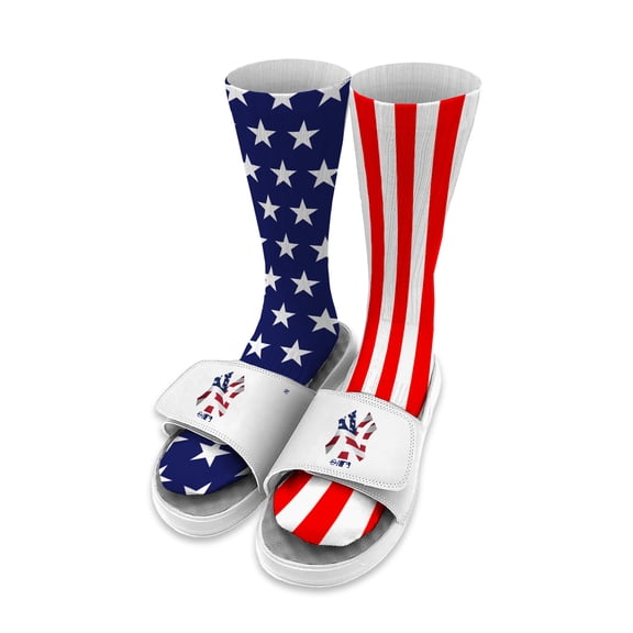 Unisex ISlide New York Yankees Americana Socks & Slide Sandals Bundle