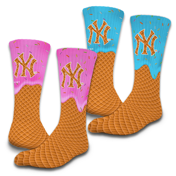 Unisex ISlide  New York Yankees Ice Cream Drip 2-Pack Lifestyle Crew Socks Set