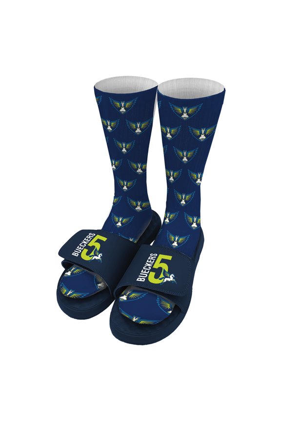 Unisex ISlide Paige Bueckers Navy Dallas Wings 2025 WNBA Draft Socks & Slides Bundle