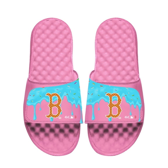 Unisex ISlide Pink Boston Red Sox Ice Cream Drip Slide Sandals