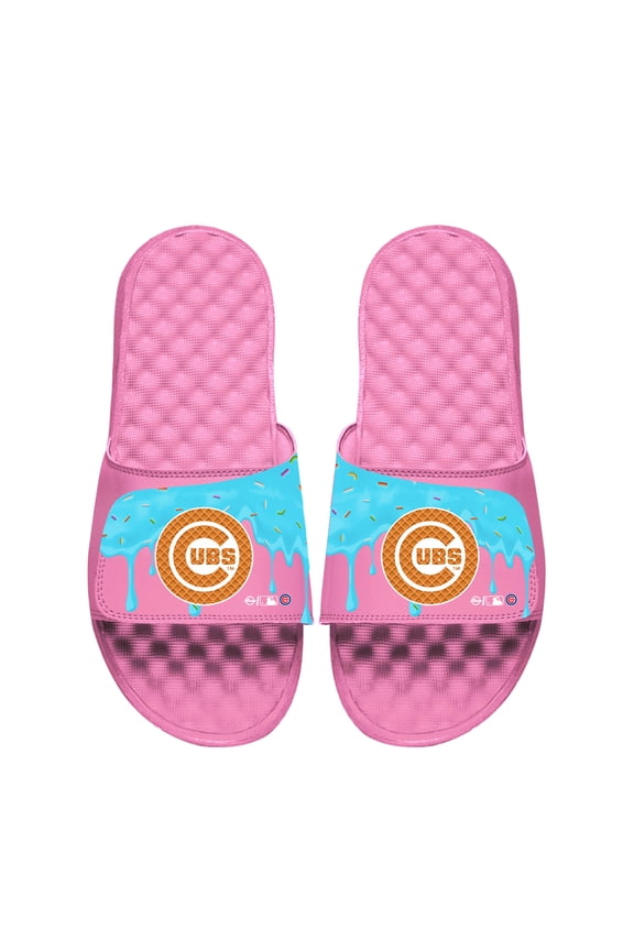 Unisex ISlide Pink Chicago Cubs Ice Cream Drip Slide Sandals